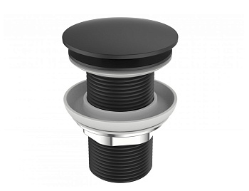 Донный клапан с системой Клик-клак без перелива, чёрный матовый BelBagno